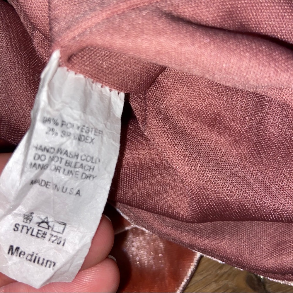 Crushed Velvet look deep V bodysuit Medium - Picture 5 of 5